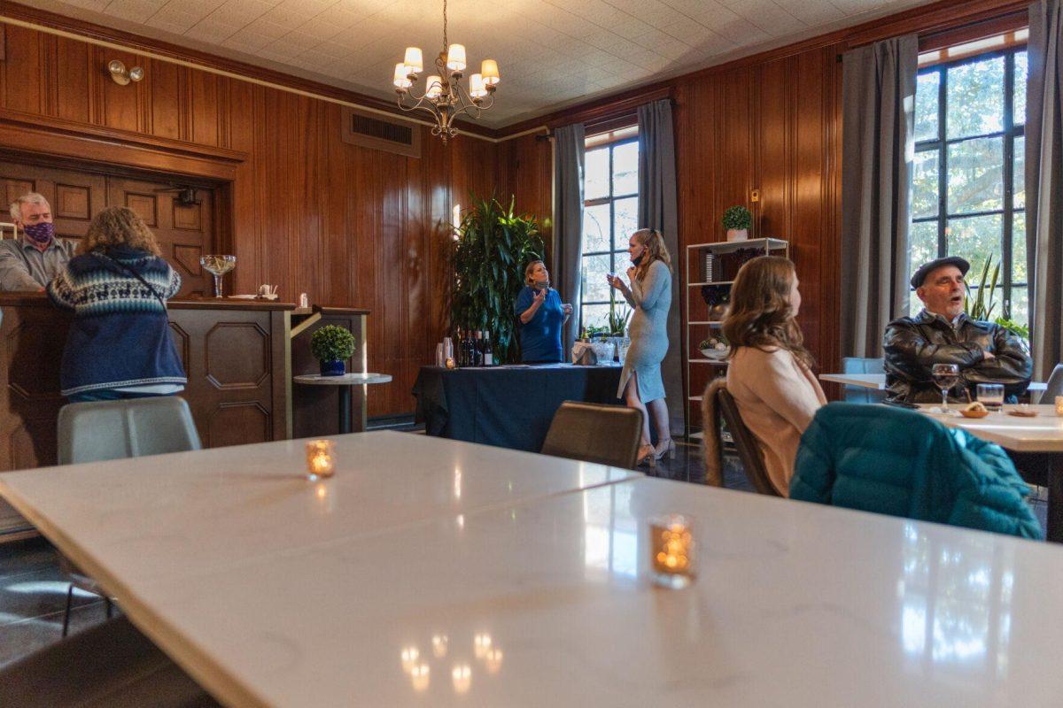 Guests gather and try the dishes available on Friday, Jan. 28, 2022, at The Lounge at the corner of Highland Road and Veterans Drive in Baton Rouge, La.