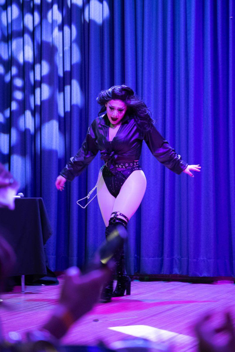 Drag queen Dani Pax performs Olivia Rodrigo&#8217;s &#8220;good 4 u&#8221; on stage Wednesday, Jan. 26, 2022, at Red Stick Social on 1503 Government St. in Baton Rouge, La.