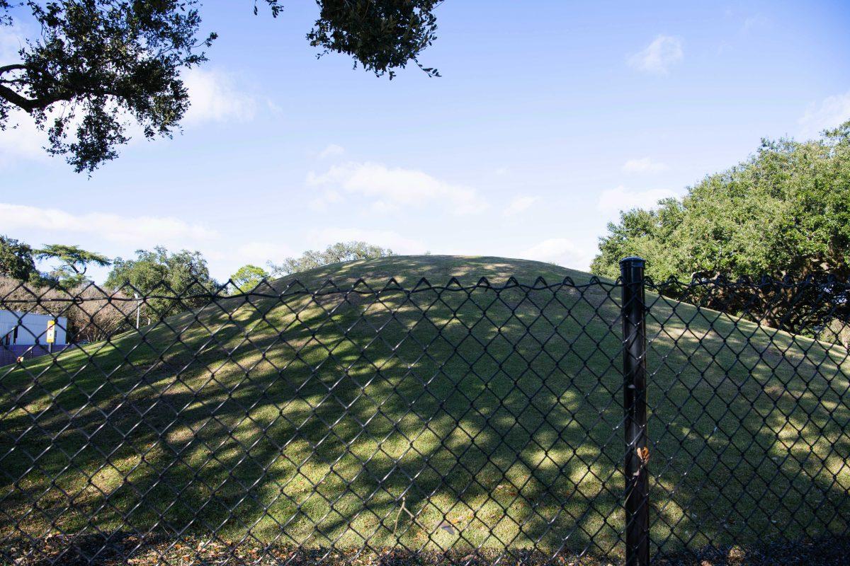 The Indian Mounds Lot sits Sunday, Jan. 16, 2021, on LSU's campus in Baton Rouge, La.