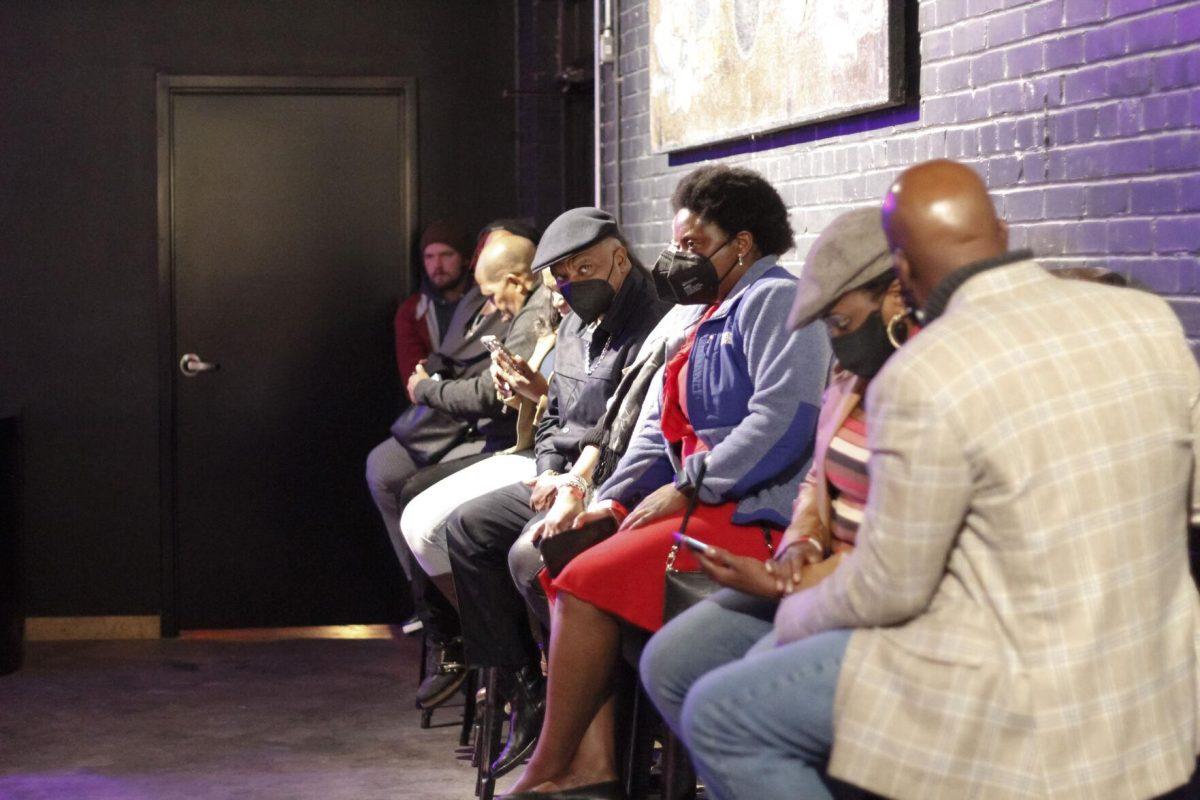 People gather and socialize in the crowd before the performance Saturday, Jan. 15, 2022 at Chelsea's Live Cafe on Nicholson Drive in Baton Rouge, La.