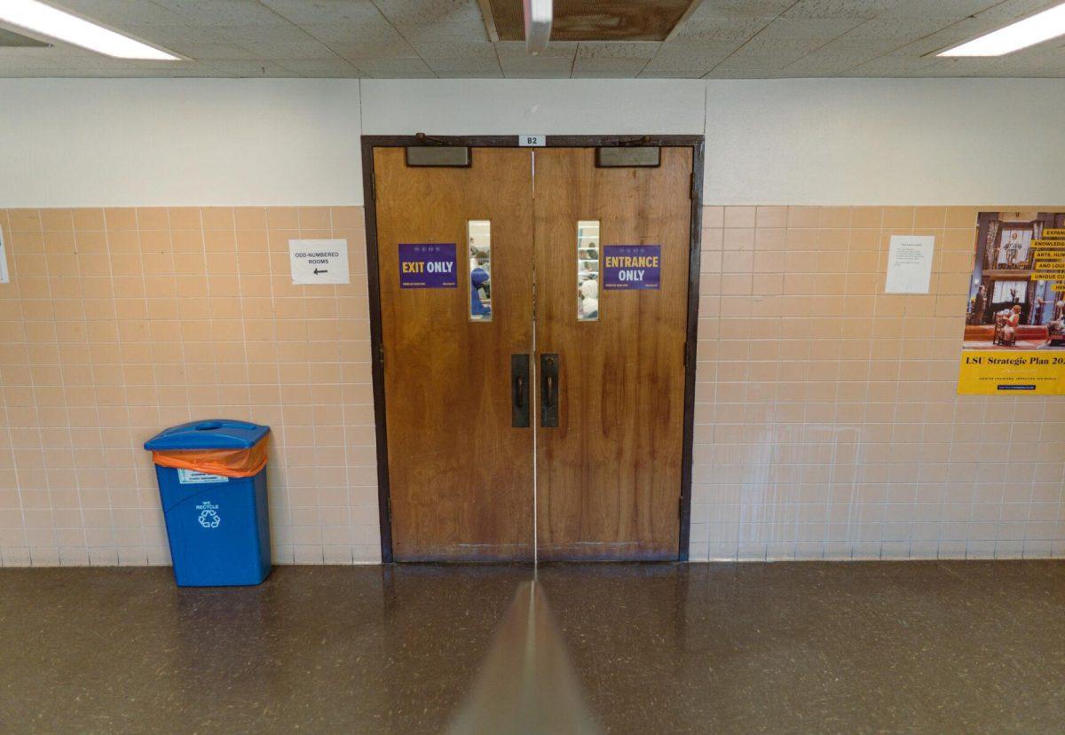 Doors lead into a classroom on Wednesday, Feb. 9, 2022, inside Lockett Hall on Field House Drive in Baton Rouge, La.