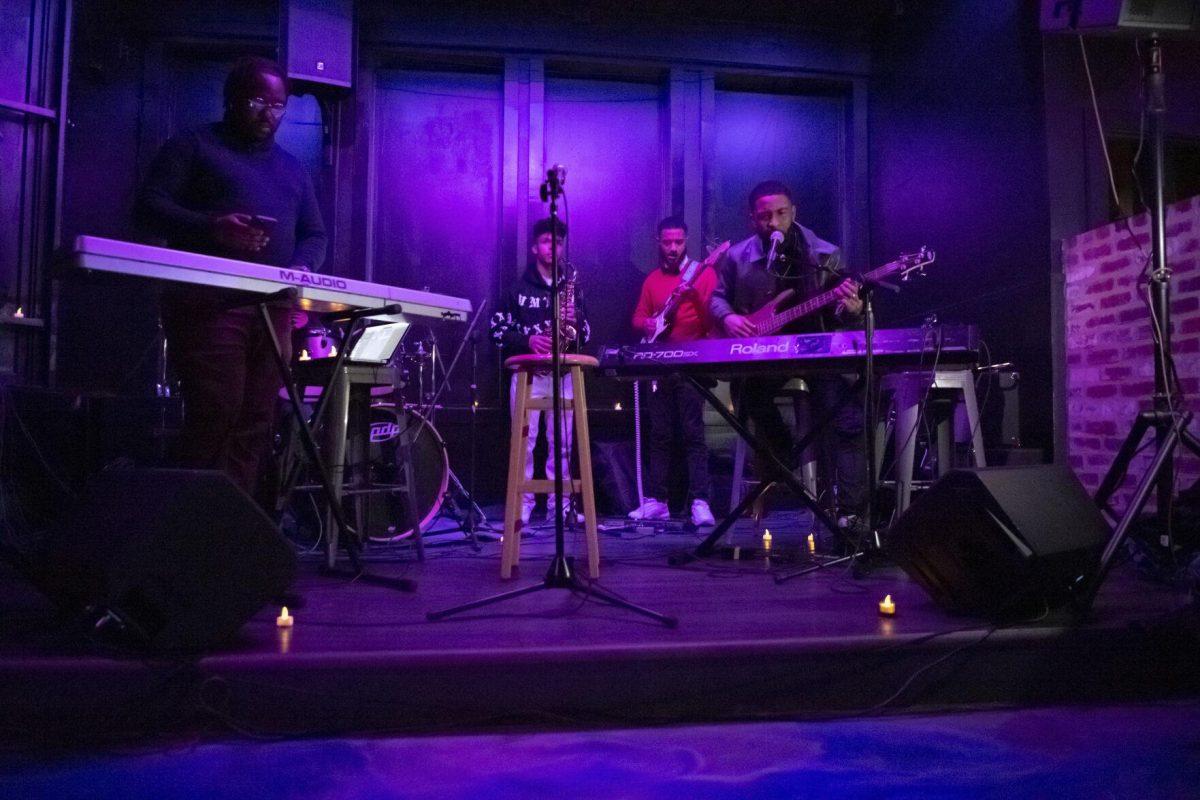 LSU senior Damien Henry performs to end the night Wednesday, Feb. 9, 2022, at Dior Bar &amp; Lounge on 4619 Bennington Ave. in Baton Rouge, La.