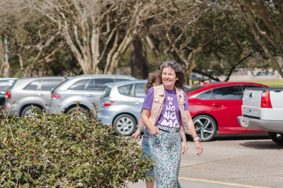 Sister Cindy arrives on Monday, Feb. 21, 2022, on LSU&#8217;s campus in Baton Rouge, La.