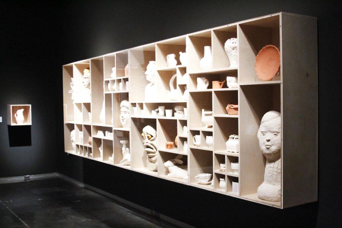 The "Boneyard Ceramics Collection" sits in the exihibit Saturday, Feb. 12, 2022, at the LSU Musuem of Art on Lafayette Street in Baton Rouge, La.