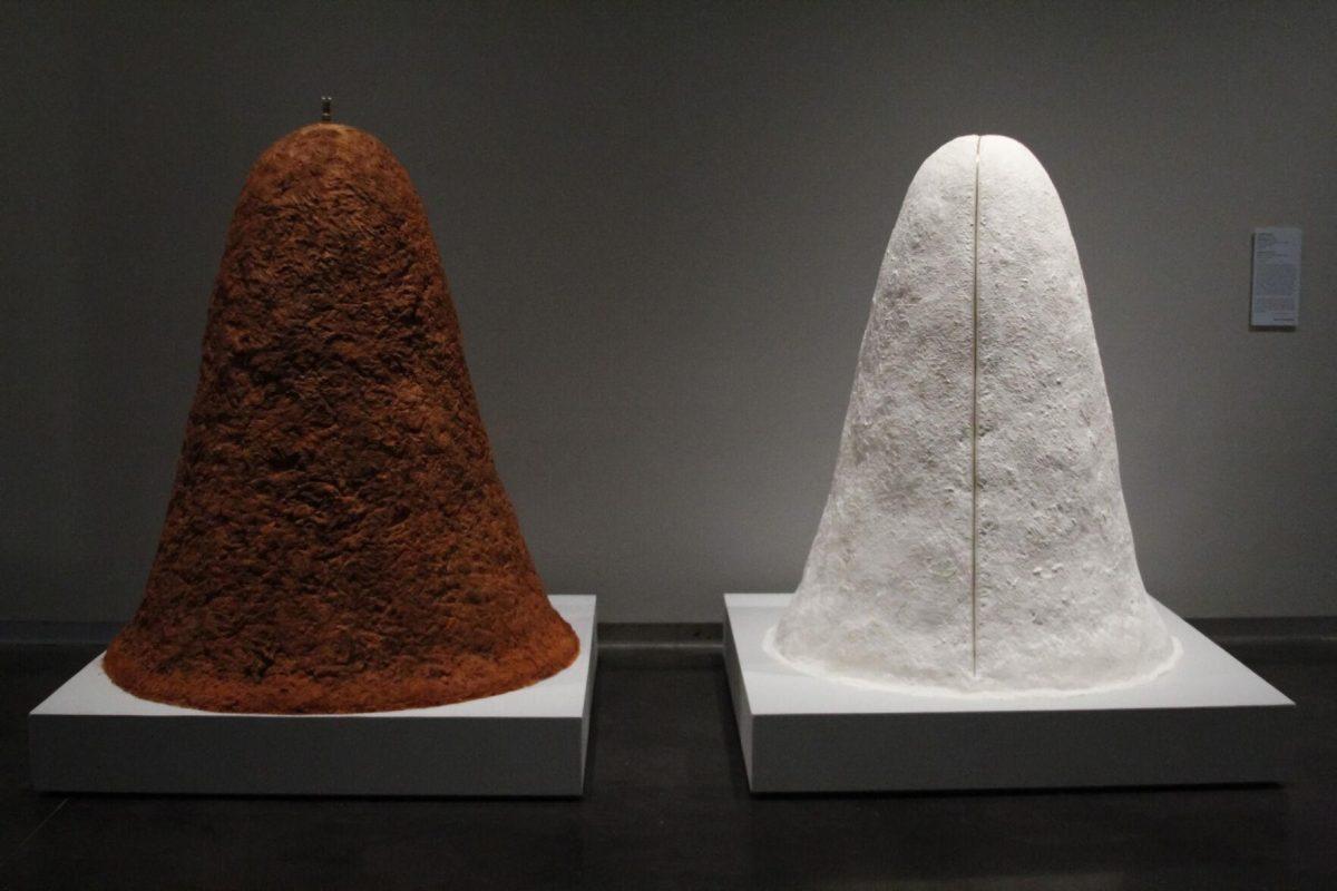 "Earth Mound" and "Salt Mound" by Jennifer Odem sits in the exihibit Saturday, Feb. 12, 2022, at the LSU Musuem of Art on Lafayette Street in Baton Rouge, La.