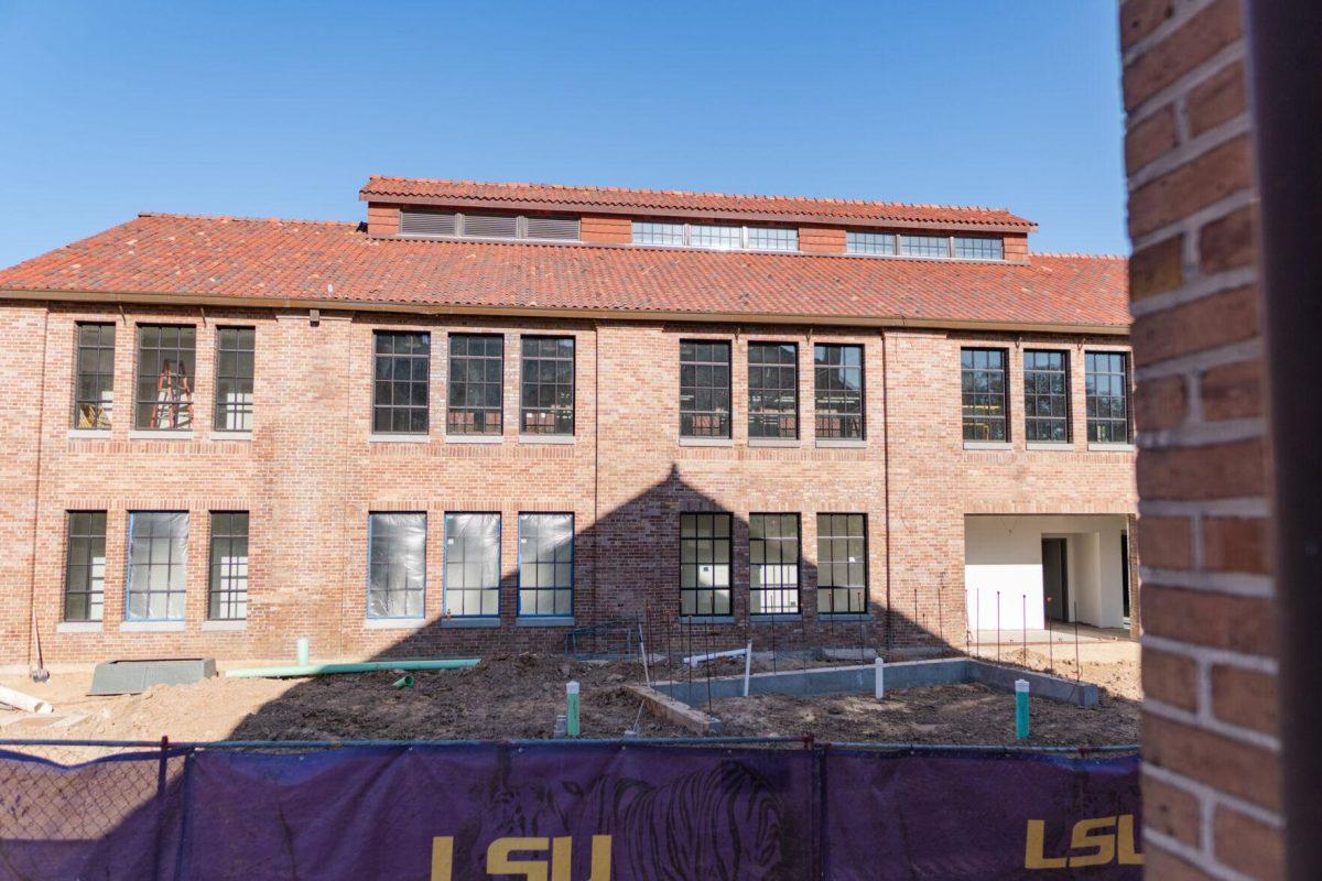 Piping and concrete sit exposed in the dirt on Sunday, March 20, 2022, at the LSU Studio Arts Buildings on South Campus Drive in Baton Rouge, La.