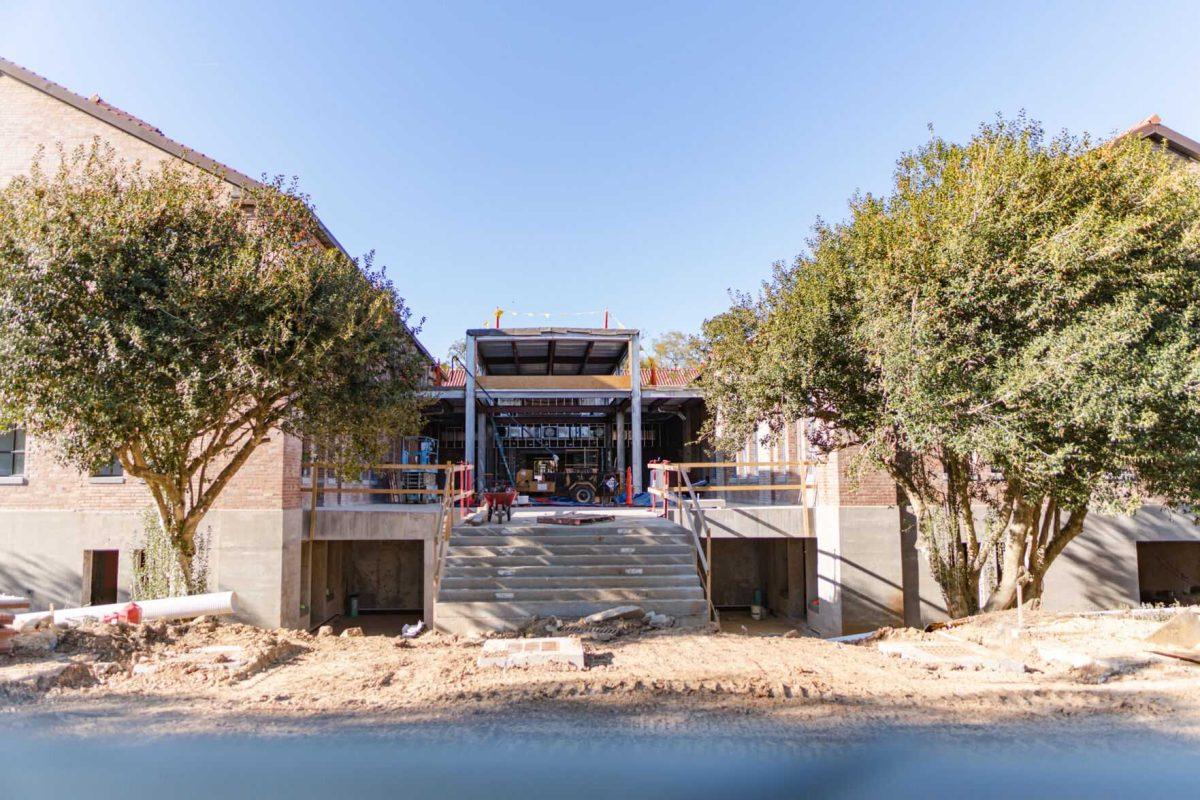 New concrete stairs lead up to the building on Sunday, March 20, 2022, at the LSU Studio Arts Buildings on South Campus Drive in Baton Rouge, La.