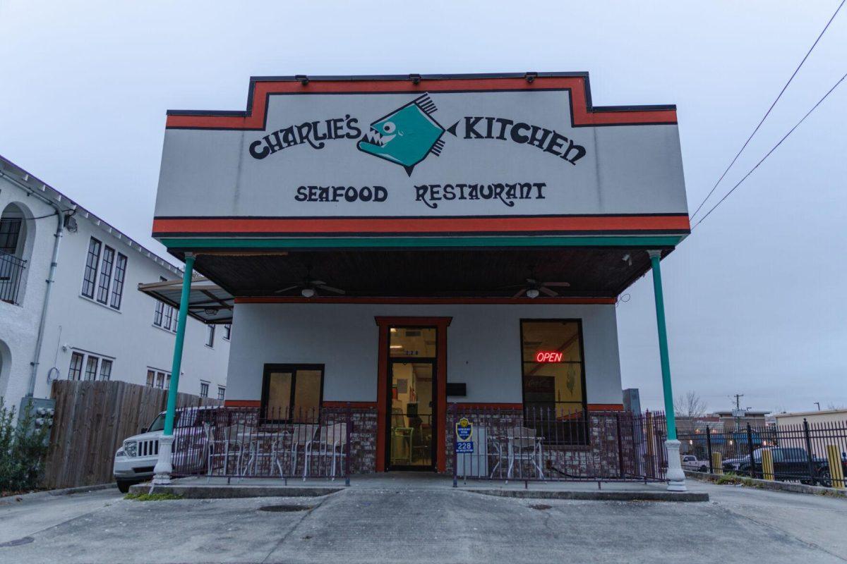 A person waits in the drive-through on Tuesday, March 8, 2022, at Charlie&#8217;s Kitchen on West Chimes Street in Baton Rouge, La.