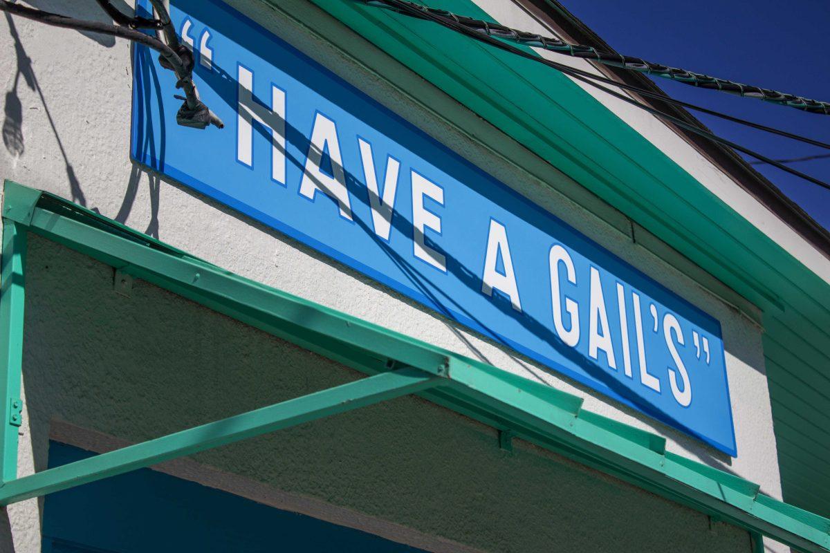 A signs reads "Have a Gail's" sits on the newly opening Gail's Fine Ice Cream Sunday, March 20, 2022, at the Overpass on 3025 Perkins Rd.