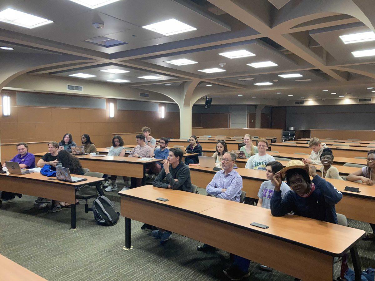 LSU students gather in the LSU Union to debate whether the legal drinking age should be lowered to 18 on Monday, April 18.