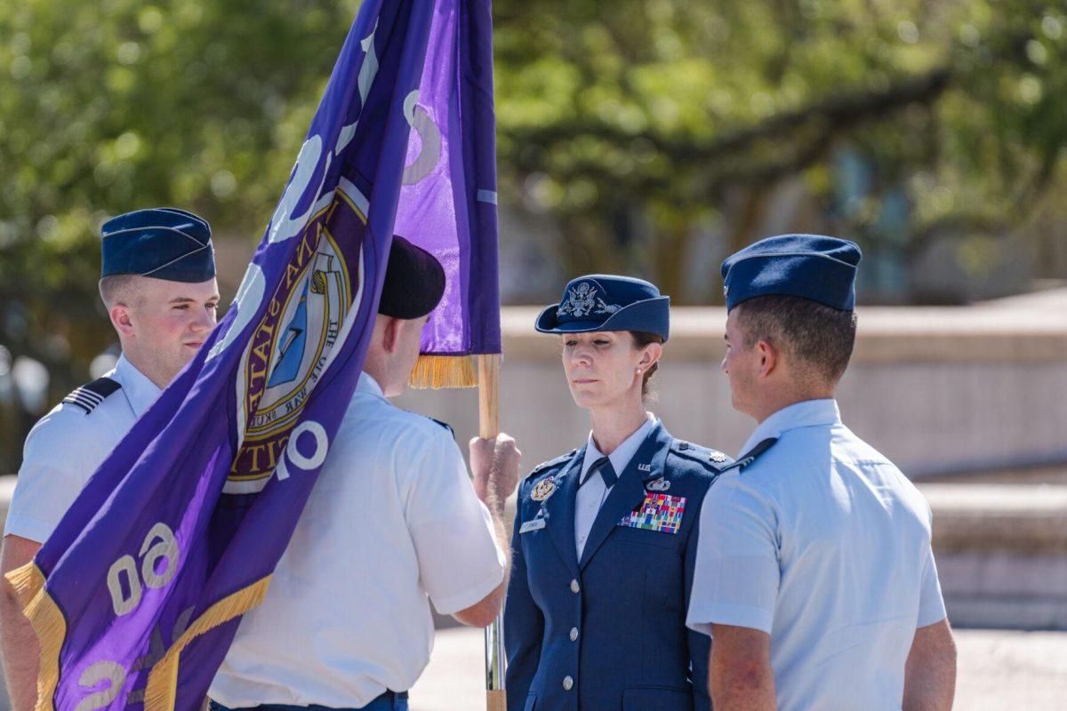 The change of command occurs on Thursday, April 7, 2022, at the change of command ceremony on the LSU Parade Ground on Highland Road in Baton Rouge, La.