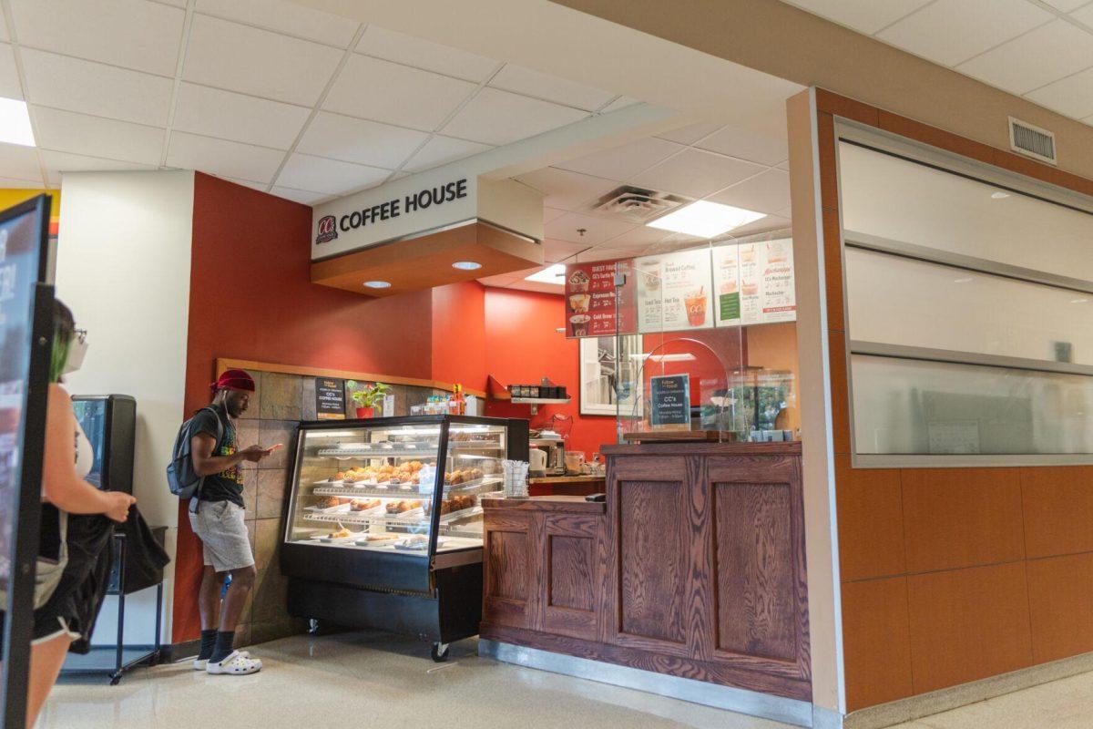 CC&#8217;s Coffee House sits in its corner on Monday, April 11, 2022, inside the LSU Student Union on Highland Road in Baton Rouge, La.