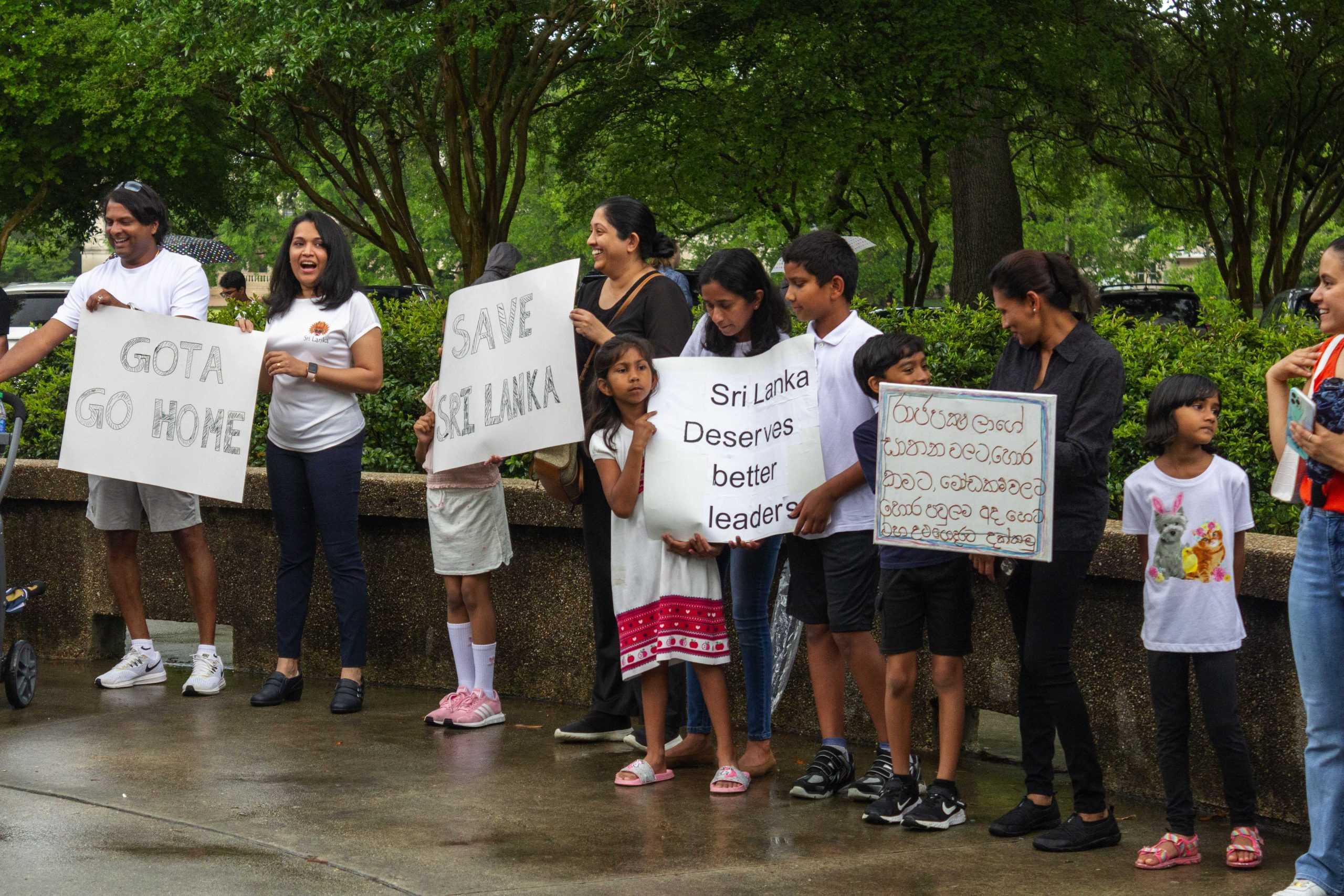 Sri Lankan students protest country's government amid economic crisis in Free Speech Alley