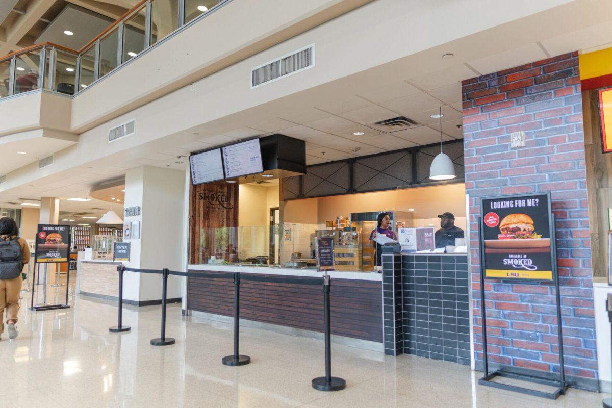 Smoked sits open on Monday, April 11, 2022, inside the LSU Student Union on Highland Road in Baton Rouge, La.