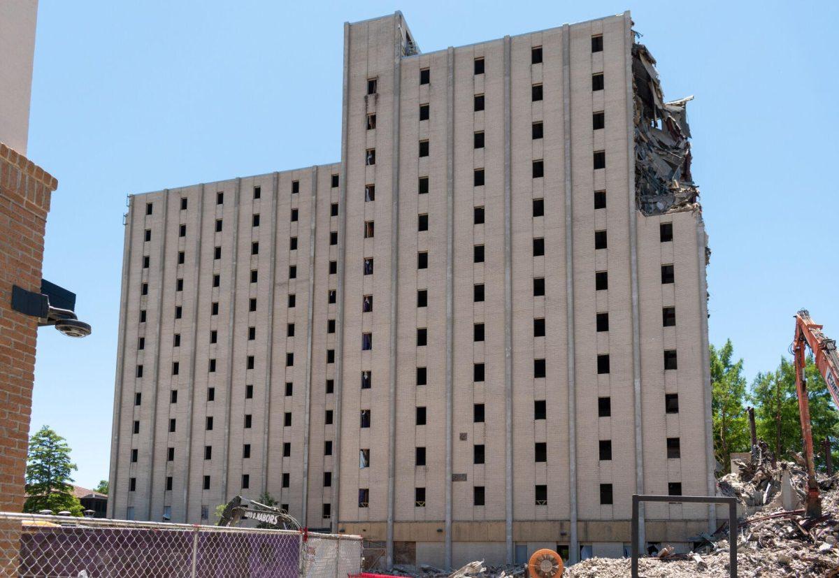 Demolition has begun on the west end of Kirby Smith Hall Thursday, May 26, 2022.