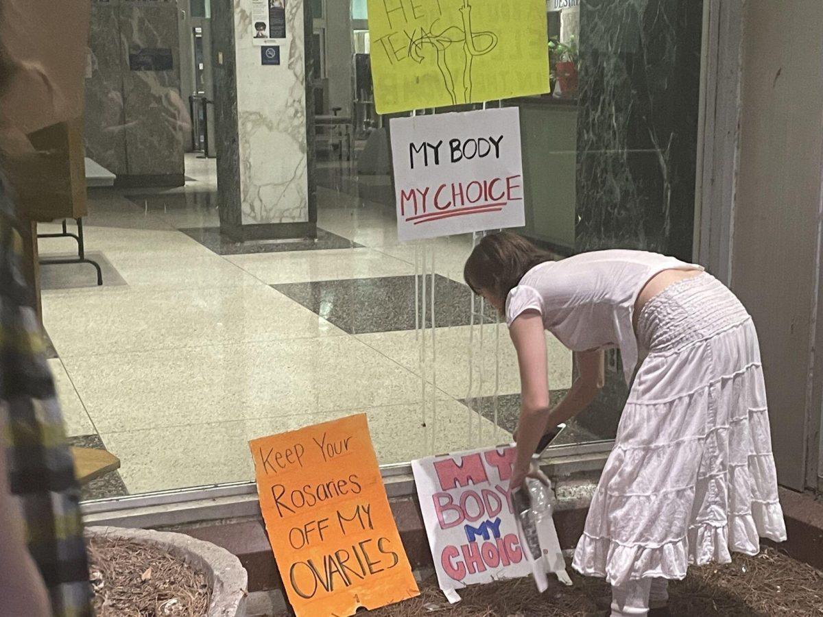 Protestors left their signs at New Orleans City Hall after rallying in protest of the overturning&#160;the overturning of Roe v. Wade, which caused Louisiana's trigger laws to go into effect, immediately banning most abortions in Louisiana&#160;