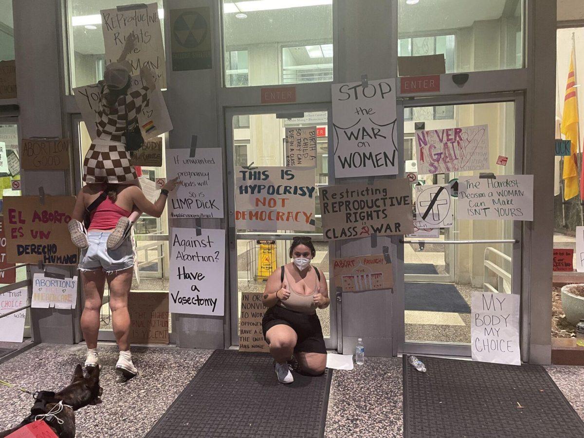 Protestors left their signs at New Orleans City Hall after rallying in protest of the overturning&#160;the overturning of Roe v. Wade, which caused Louisiana's trigger laws to go into effect, immediately banning most abortions in Louisiana&#160;