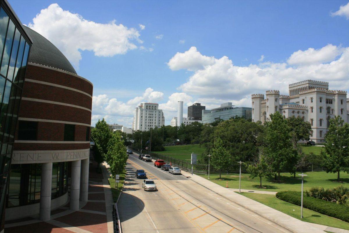 The Louisiana Art and Science Museum, the Shaw Center for the Arts and the Louisiana Old State Capitol can be seen from River Road on Tuesday, June 7, 2022.