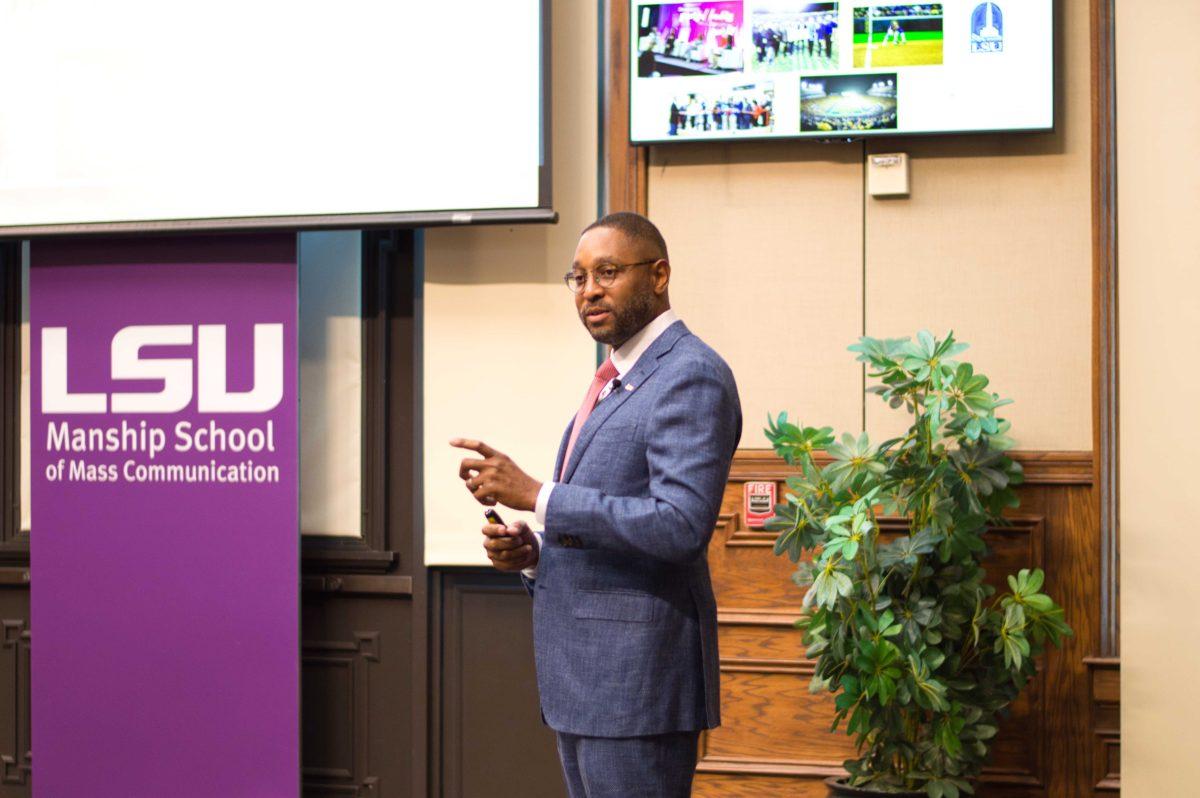 Todd Manuel during his open forum presentation on Wednesday.&#160;