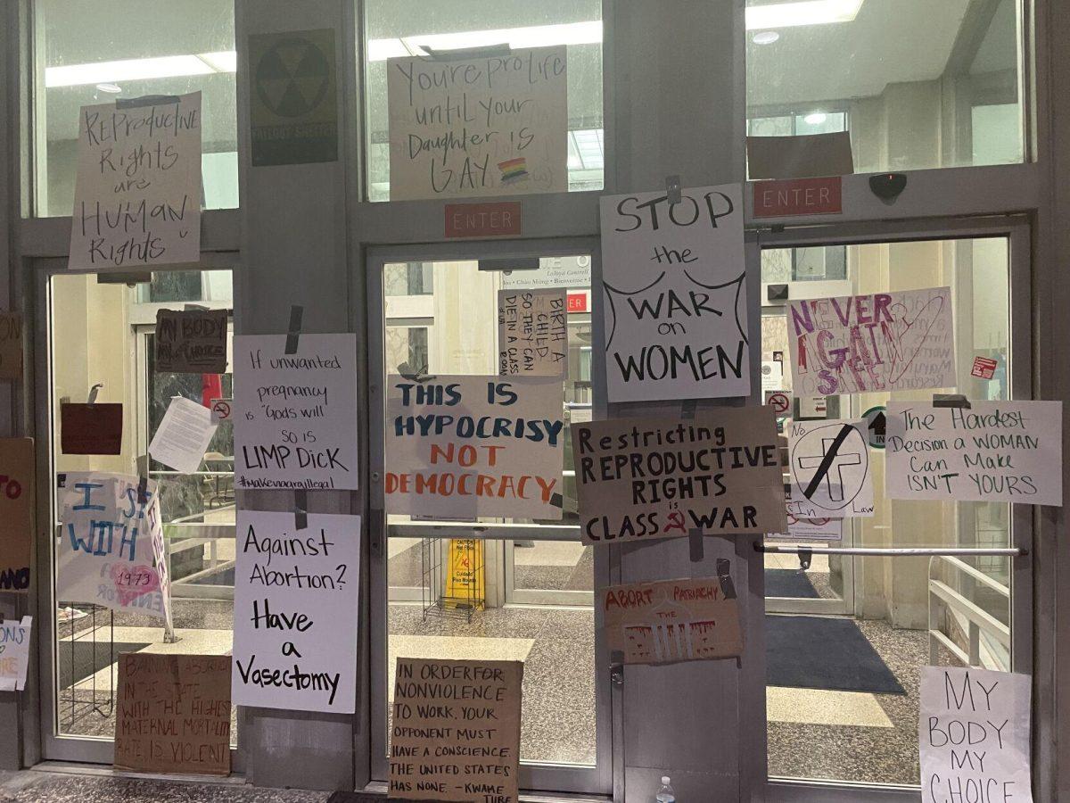 Protestors left their signs at New Orleans City Hall after rallying in protest of the overturning&#160;the overturning of Roe v. Wade, which caused Louisiana's trigger laws to go into effect, immediately banning most abortions in Louisiana&#160;