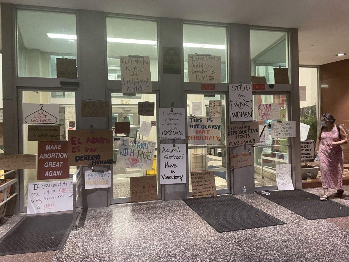 Protestors left their signs at New Orleans City Hall after rallying in protest of the overturning&#160;the overturning of Roe v. Wade, which caused Louisiana's trigger laws to go into effect, immediately banning most abortions in Louisiana&#160;