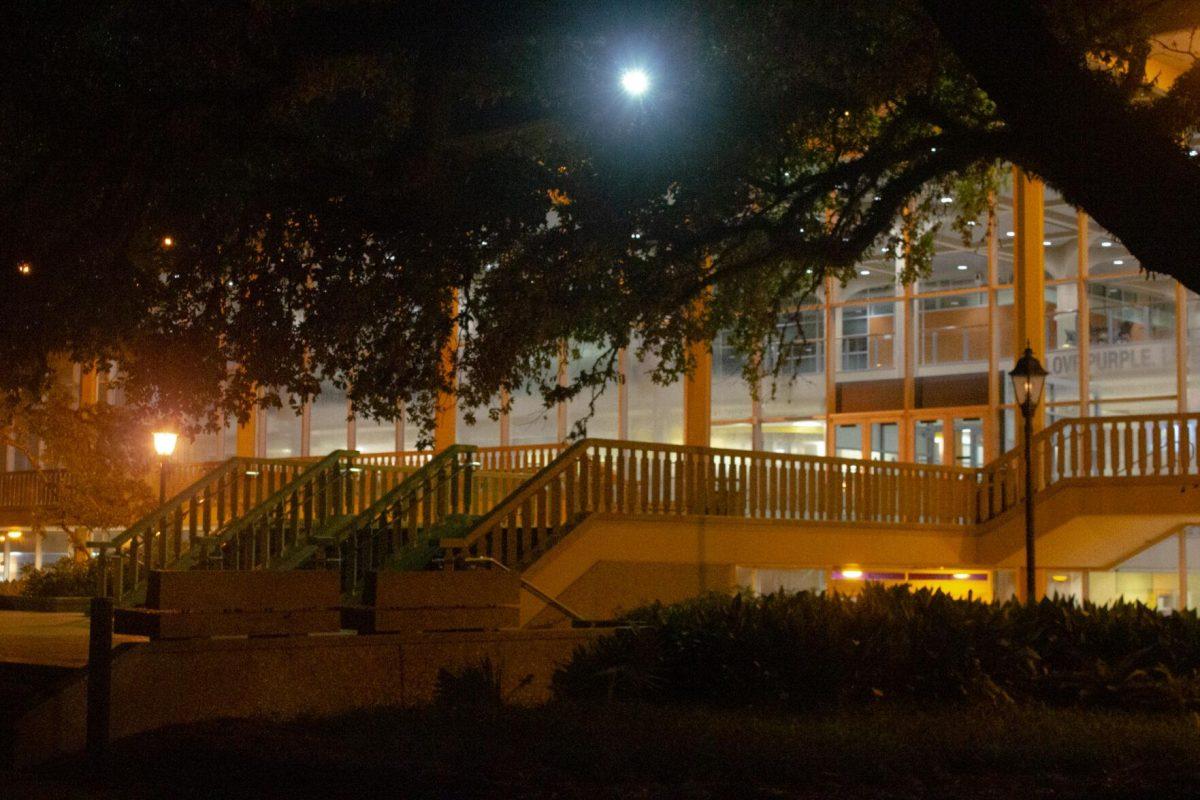 The stairs sit on Sunday, Aug. 28, 2022, in front of the Student Union in Baton Rouge, La.