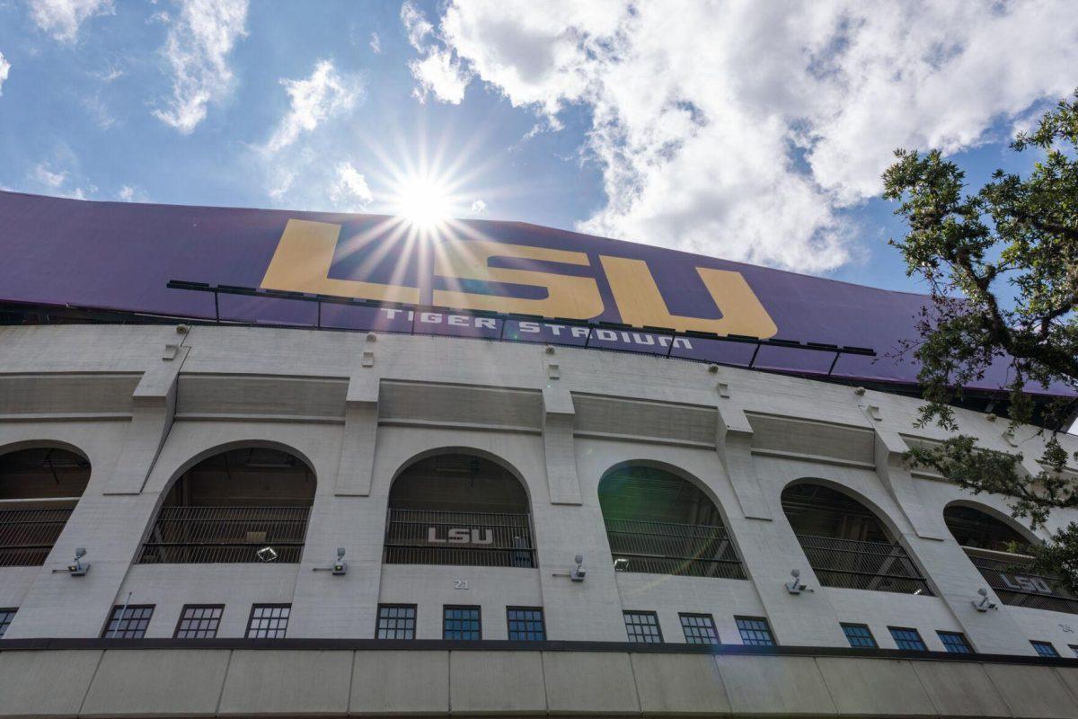 The Sun peaks over Tiger Stadium on Saturday, Aug. 27, 2022, on North Stadium Drive in Baton Rouge, La.