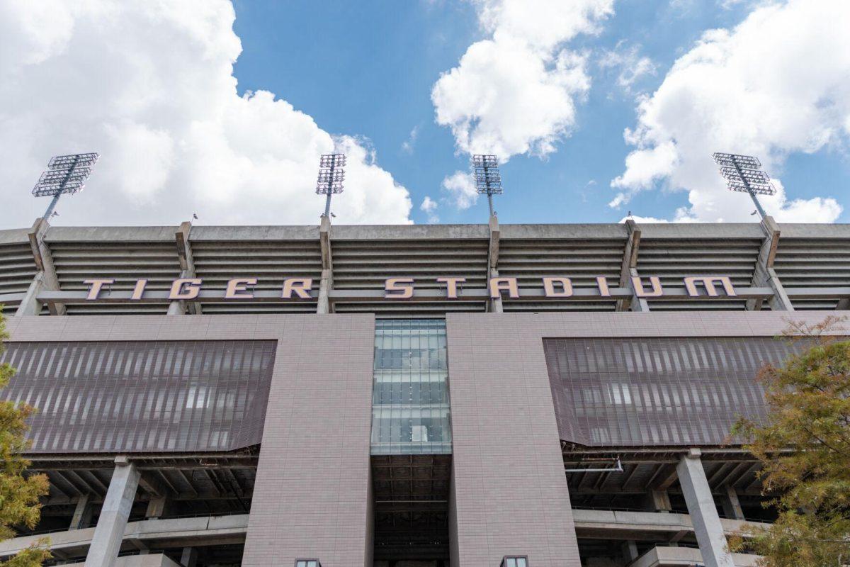 Tiger Stadium reaches for the clouds on Saturday, Aug. 27, 2022, on West Stadium Road in Baton Rouge, La.