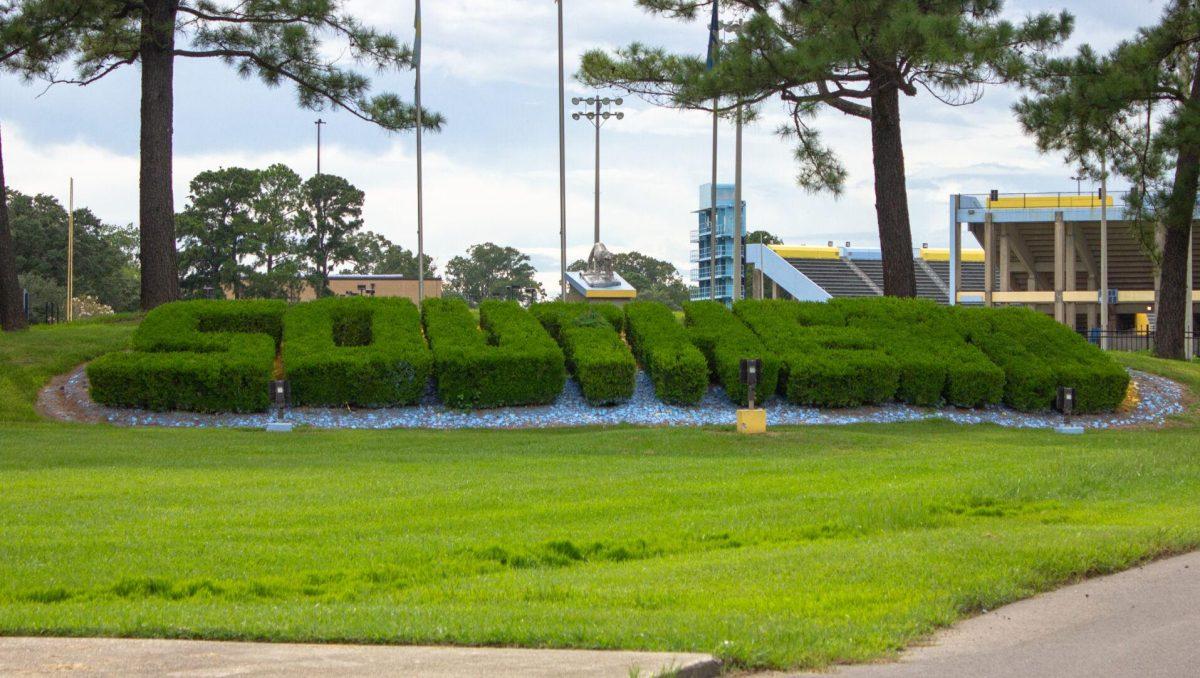 The hedge spells out &#8220;Southern&#8221; on Sunday, Aug. 28, 2022, at Southern University in Baton Rouge, La.