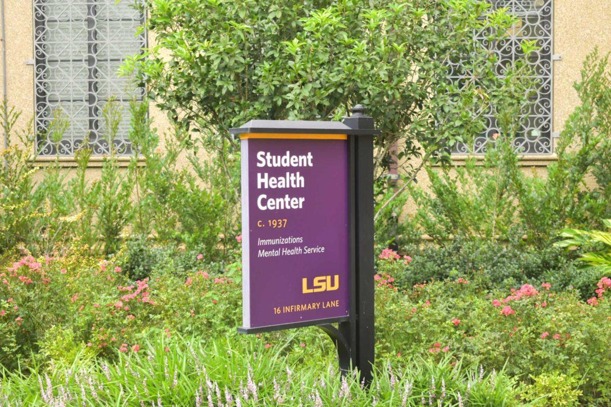 The LSU Student Health Center sign sits Friday, August 19, 2022, in front of the LSU Student Health Center on Infirmary Road, Baton Rouge, Louisiana.