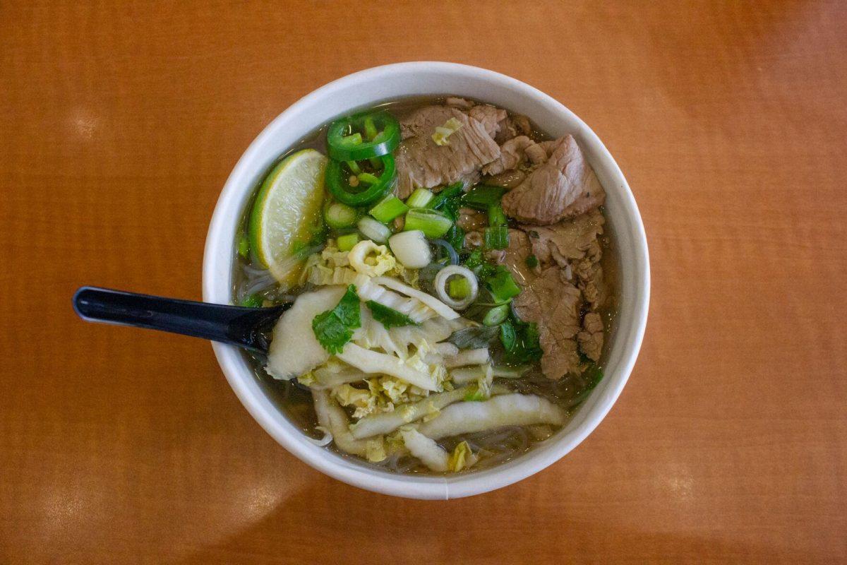 The beef pho sits on Sunday, Aug. 28, 2022, in the Student Union in Baton Rouge, La.