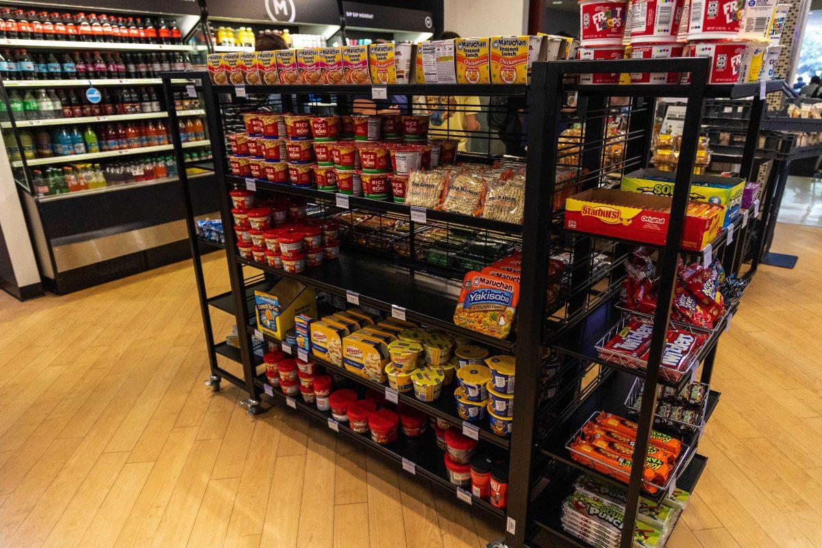 Snacks line food shelves at On the Geaux Monday, Sept. 12, 2022, in the LSU Student Union.