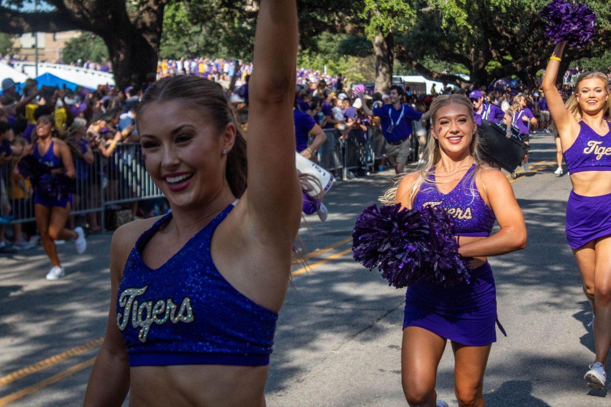 LSU Tiger Girls hype up fans prior to LSU vs New Mexico game on Saturday, Sept. 24, 2022, on Victory Hill.