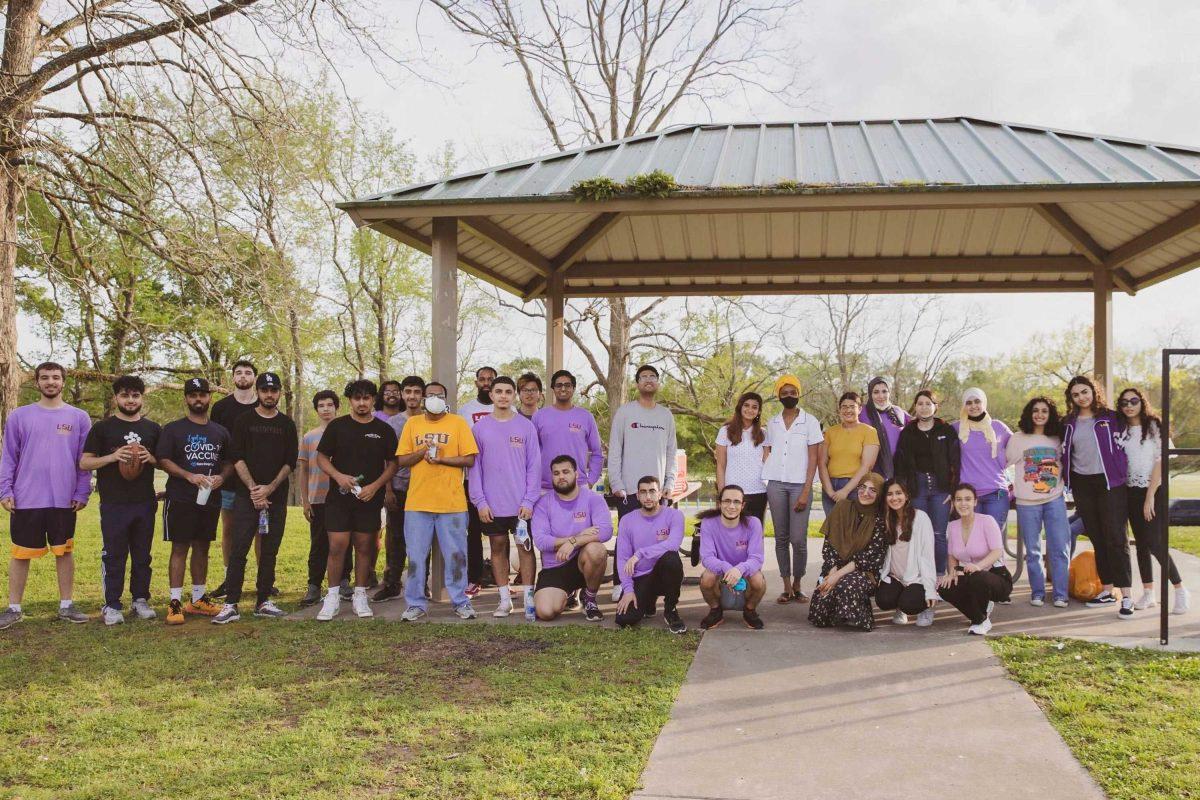 LSU Muslim Student Association members taking a group photo during its social event.&#160;