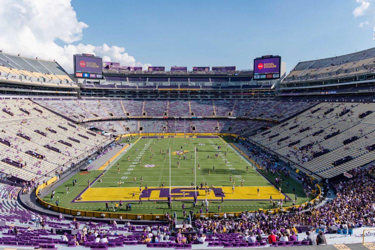 LSU and Southern fans begin to find their seats on Saturday, Sept. 10, 2022, before LSU&#8217;s 65-17 win over Southern at Tiger Stadium in Baton Rouge, La.