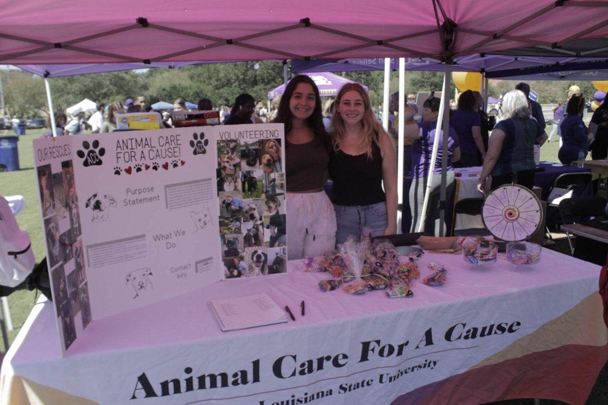 The Animal Care For A Cause booth allows Fall Fest attendees to spin for a prize for signing up to volunteer during Fall Fest on Friday, Sept. 16, 2022, on the LSU Parade Ground.