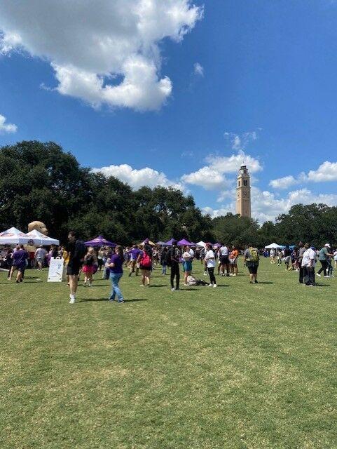 Students and faculty congregate on the Parade Grounds&#160;at Fall Fest on Friday, Sep. 16.