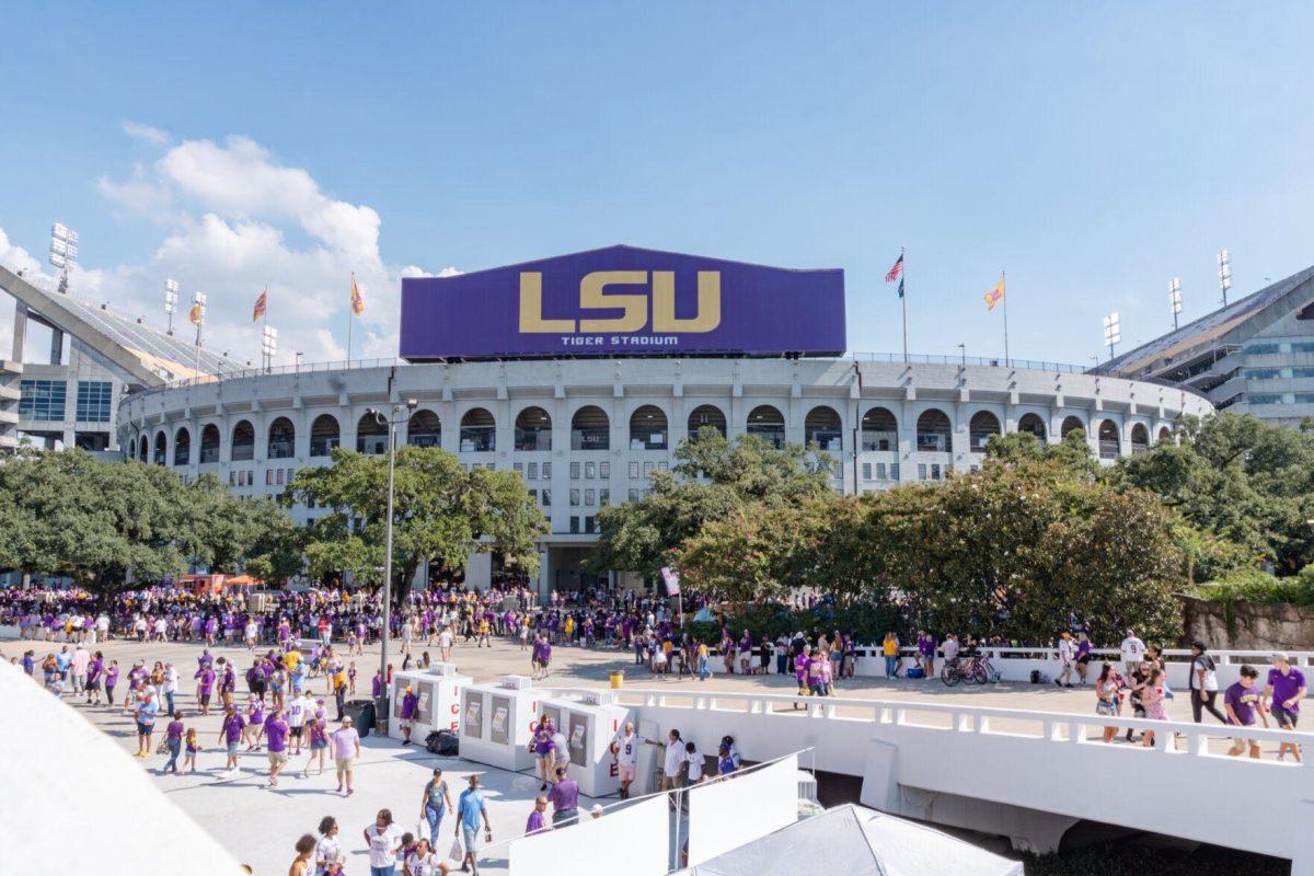 Fans gather ahead of the game on Saturday, Sept. 10, 2022, prior to LSU&#8217;s 65-17 win over Southern at Tiger Stadium in Baton Rouge, La.