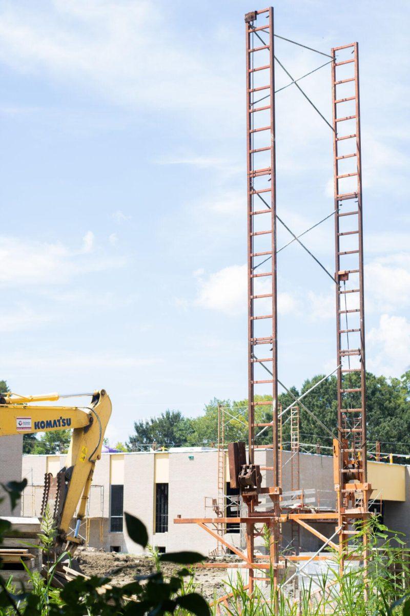 Scaffolding stands tall Thursday, Sept. 01, 2022, outside the New McKinley School by Edward Gay Apartments on LSU's campus.