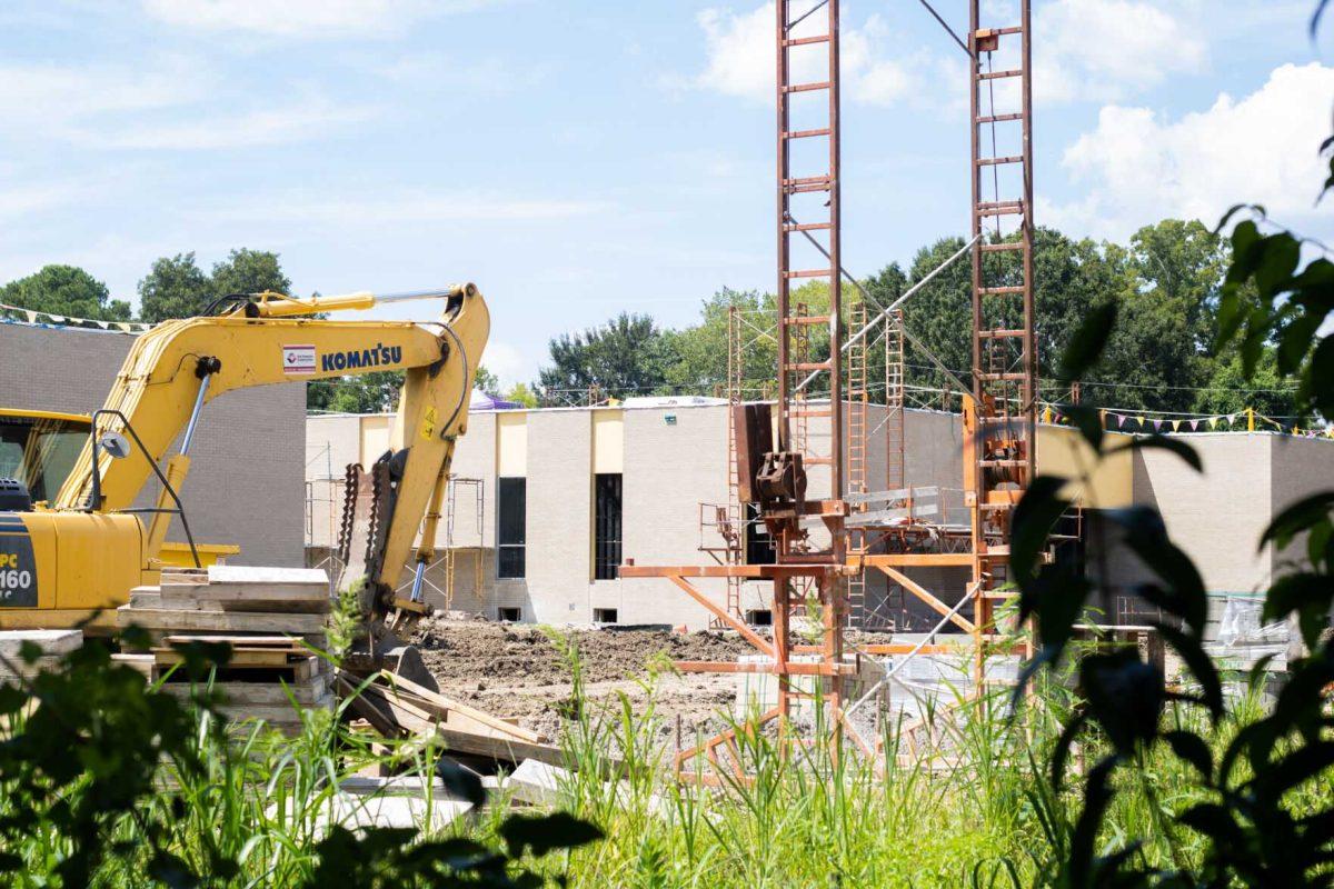 The in-construction New McKinley school sits Thursday, Sept. 01, 2022, by Edward Gay Apartments on LSU's campus.