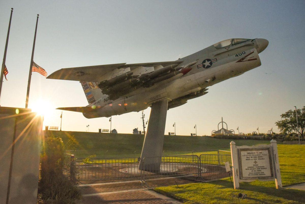 The Louisiana Memorial Plane sits on Thursday, Sept. 15, 2022 in Downtown, Baton Rouge, La.