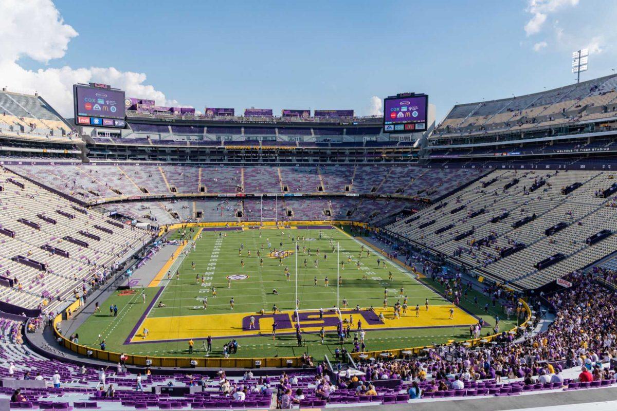 LSU and Southern fans begin to find their seats on Saturday, Sept. 10, 2022, before LSU&#8217;s 65-17 win over Southern at Tiger Stadium in Baton Rouge, La.