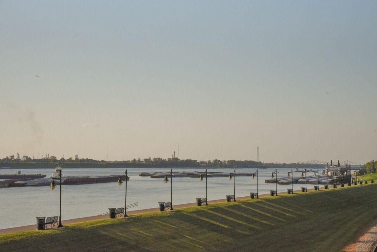 The Levee sits on Thursday, Sept. 15, 2022 on the Mississippi River in Baton Rouge, La.