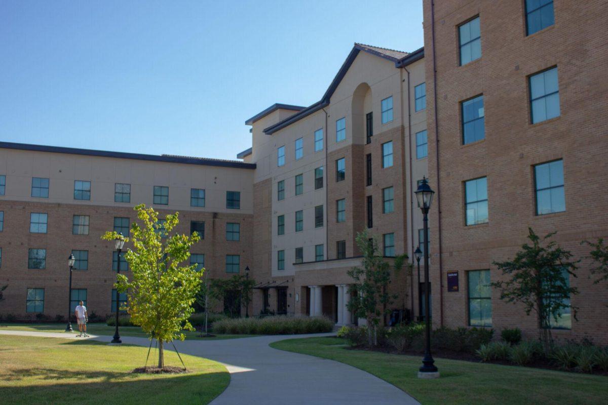 Shade falls over Camellia Hall on Monday, Oct. 3, 2022, on S. Campus Drive in Baton Rouge, La.