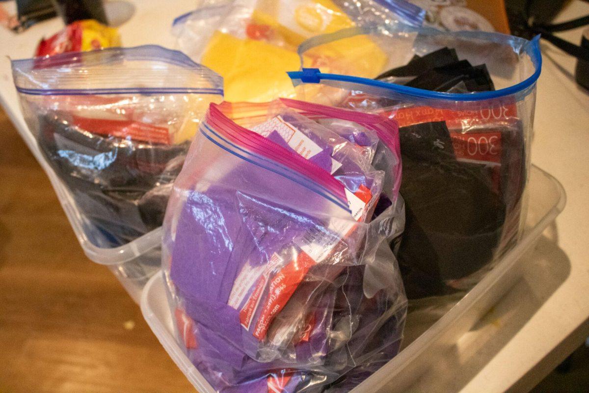 Pomping materials await their use while separated into buckets on Wednesday, Oct. 19, 2022, in the Zeta Sorority house on West Lakeshore Drive in Baton Rouge, La.