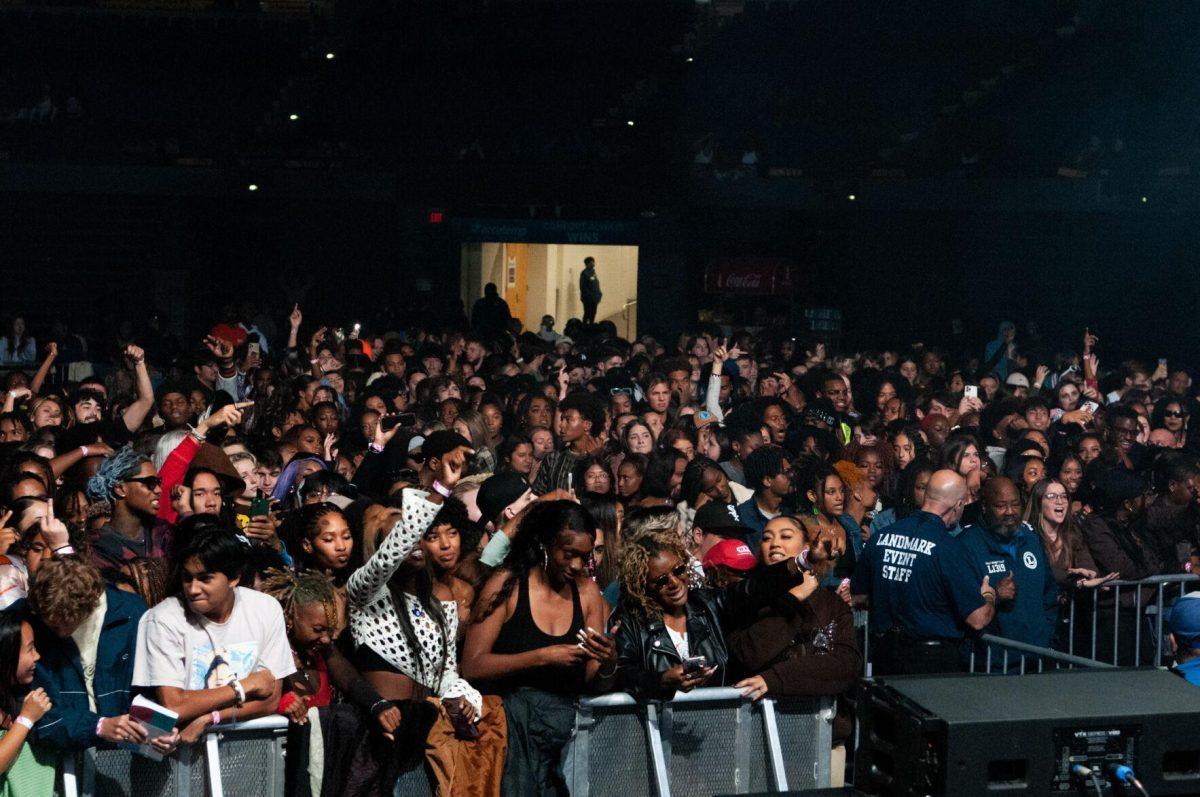 LSU students eagerly wait for American rapper Rico Nasty to take the stage on Wednesday, Oct. 19, 2022, at LSU's homecoming concert at the PMAC on North Stadium Drive in Baton Rouge, La.