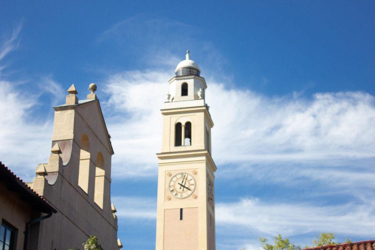 Memorial Tower rises into the blue sky on Monday, Oct. 3, 2022, on Tower Drive in Baton Rouge, La.