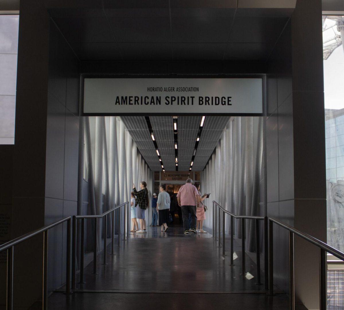 The entrance of the American Spirit Bridge sits on Saturday, Oct. 1, 2022, at the National World War II Museum in New Orleans, La.