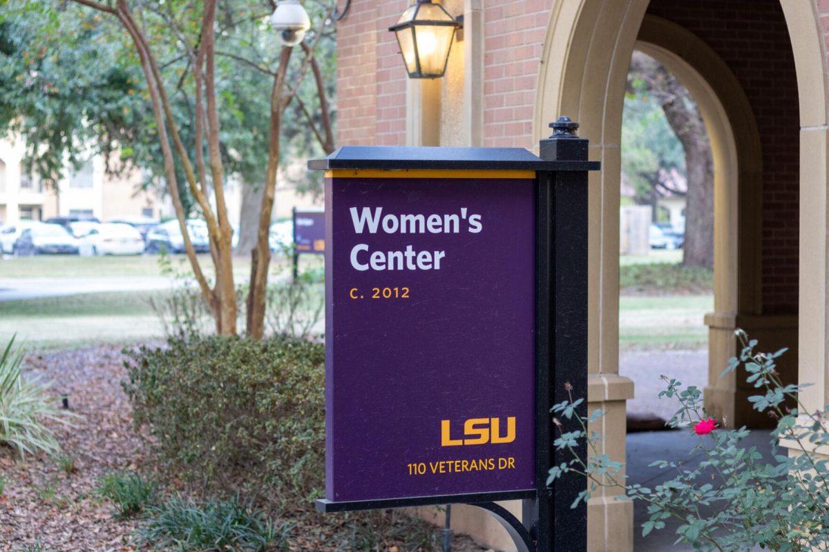 The Women's Center sign sits on Tuesday, Oct. 11, 2022 at the entrance of the Women's Center on LSU's campus.