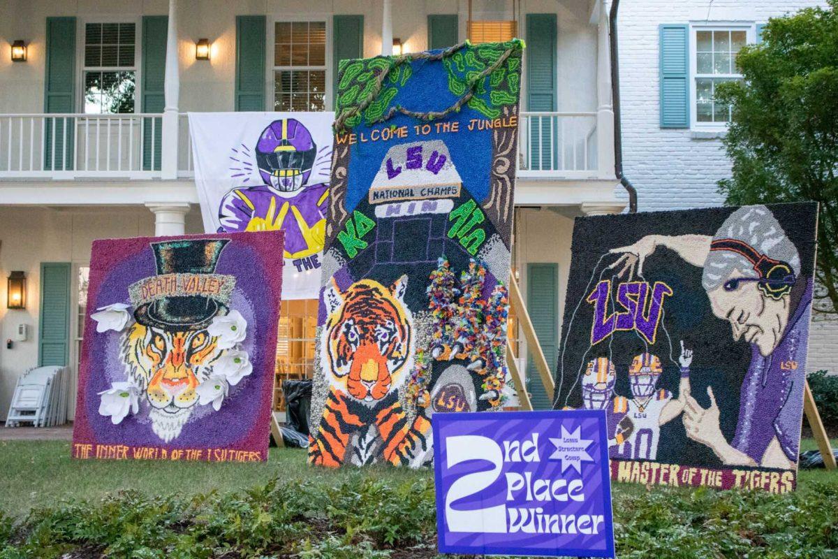 Kappa Delta's pomped homecoming boards take second place in the pomping competition on Saturday, Oct. 22, 2022, on West Lakeshore Drive on LSU's Campus.